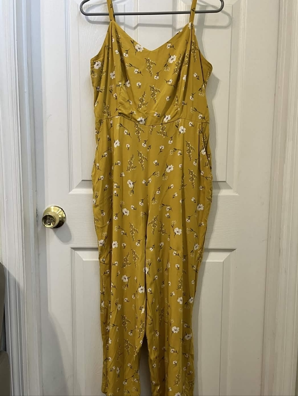Old Navy Brand Yellow Floral Romper WITH POCKETS